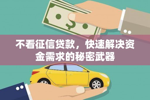乌兰察布不看征信贷款，快速解决资金需求的秘密武器