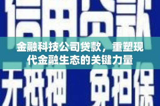 乌兰察布金融科技公司贷款，重塑现代金融生态的关键力量