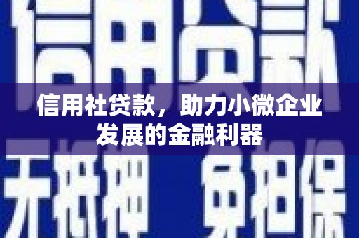 乌兰察布信用社贷款，助力小微企业发展的金融利器